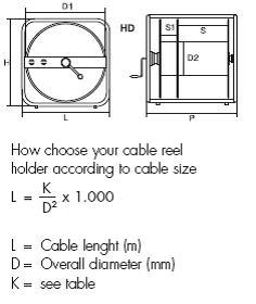 Steel Cable Reel, Cable Drum , 260mm drum, c/w handle AV HD 260