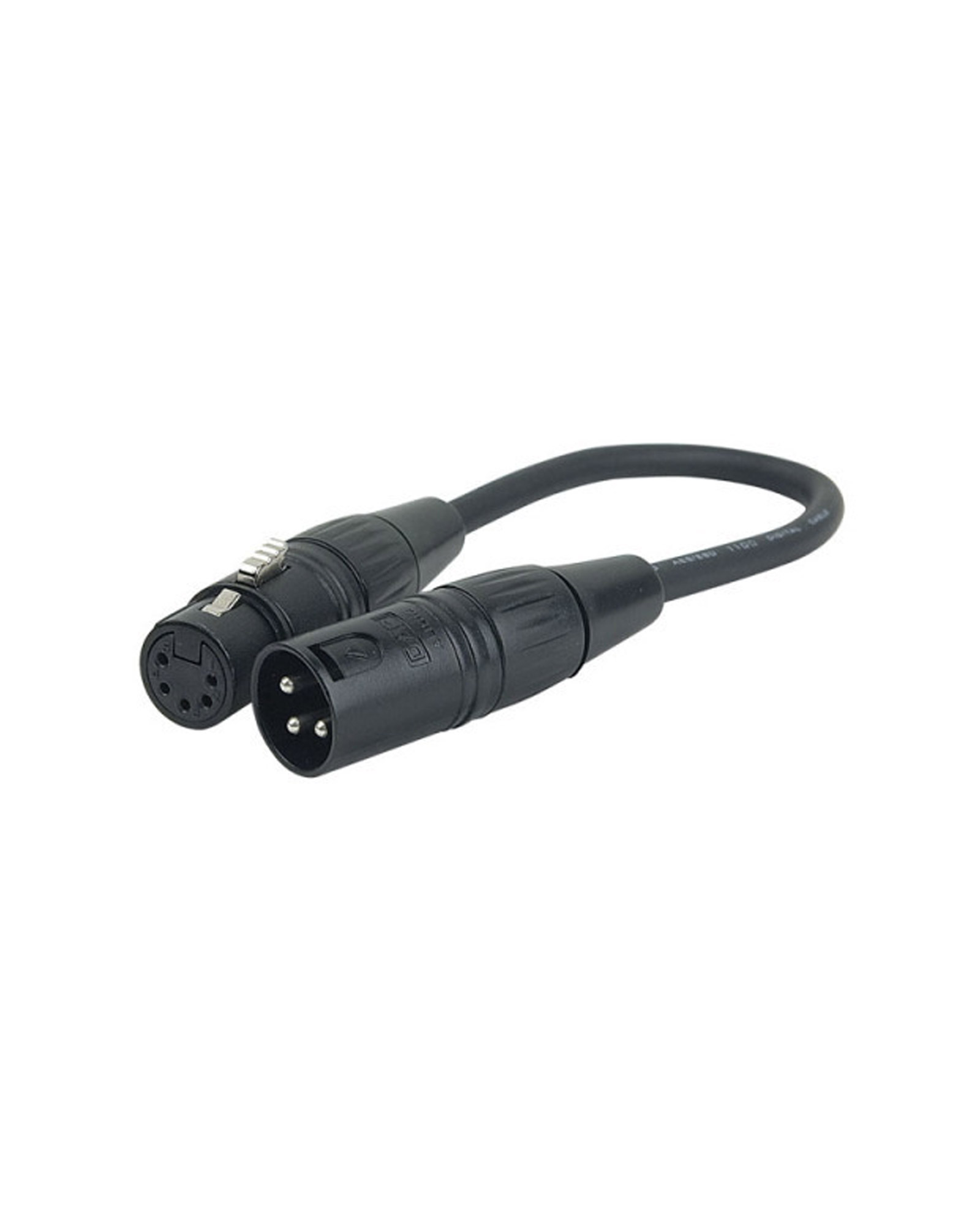 3 Pin Xlr Male To 5 Pin Xlr Female Dmx Cable Adaptor