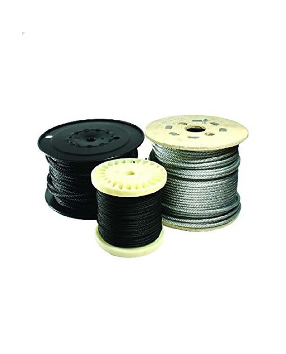 Doughty Flexible Black Wire Rope 100m Roll