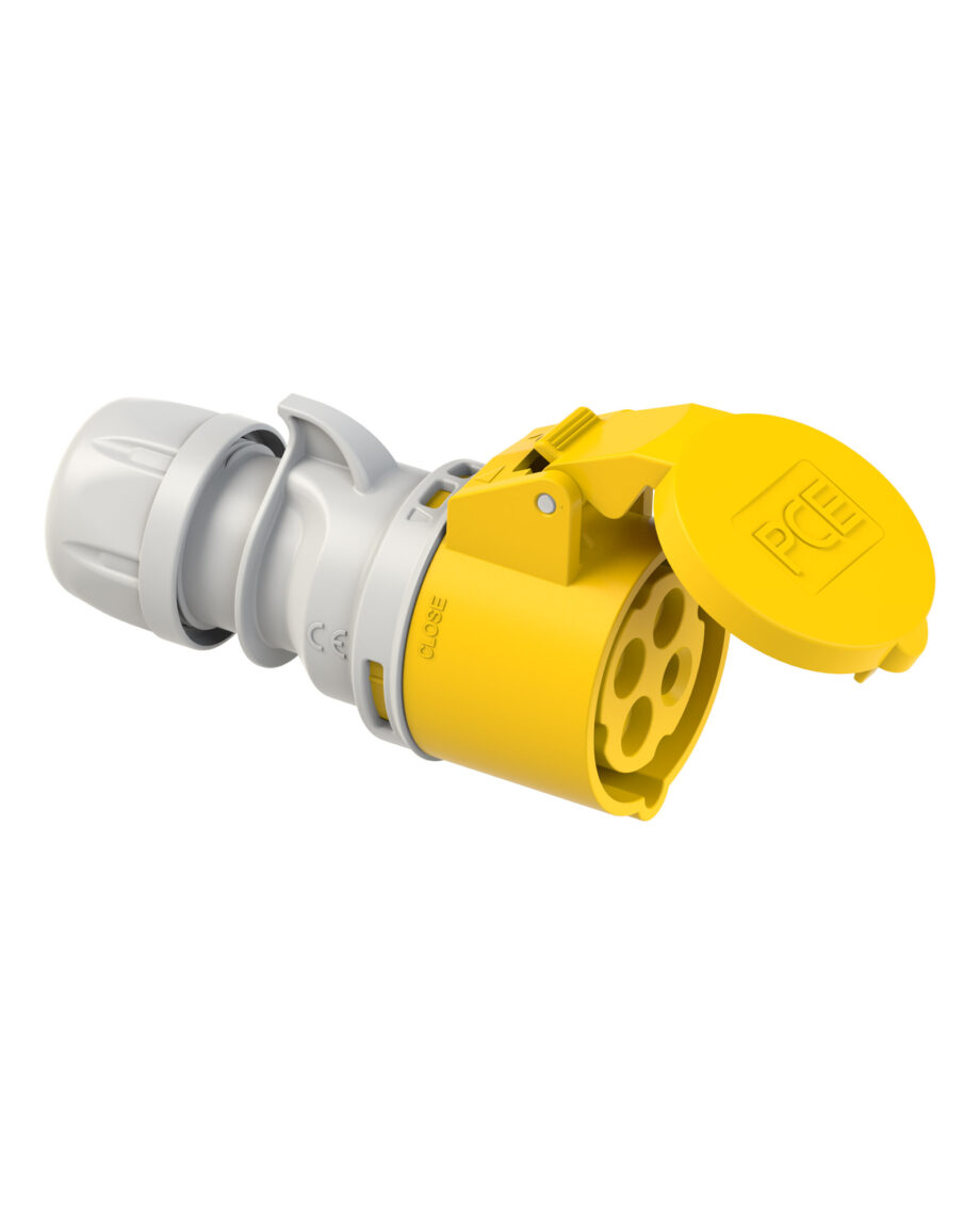 Pce 214 4 16a 4 Pin Socket Ip44 Motor Cable Yellow 1