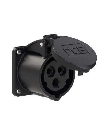 Pce 313 6f5x 16a 3 Pin Panel Socket Black