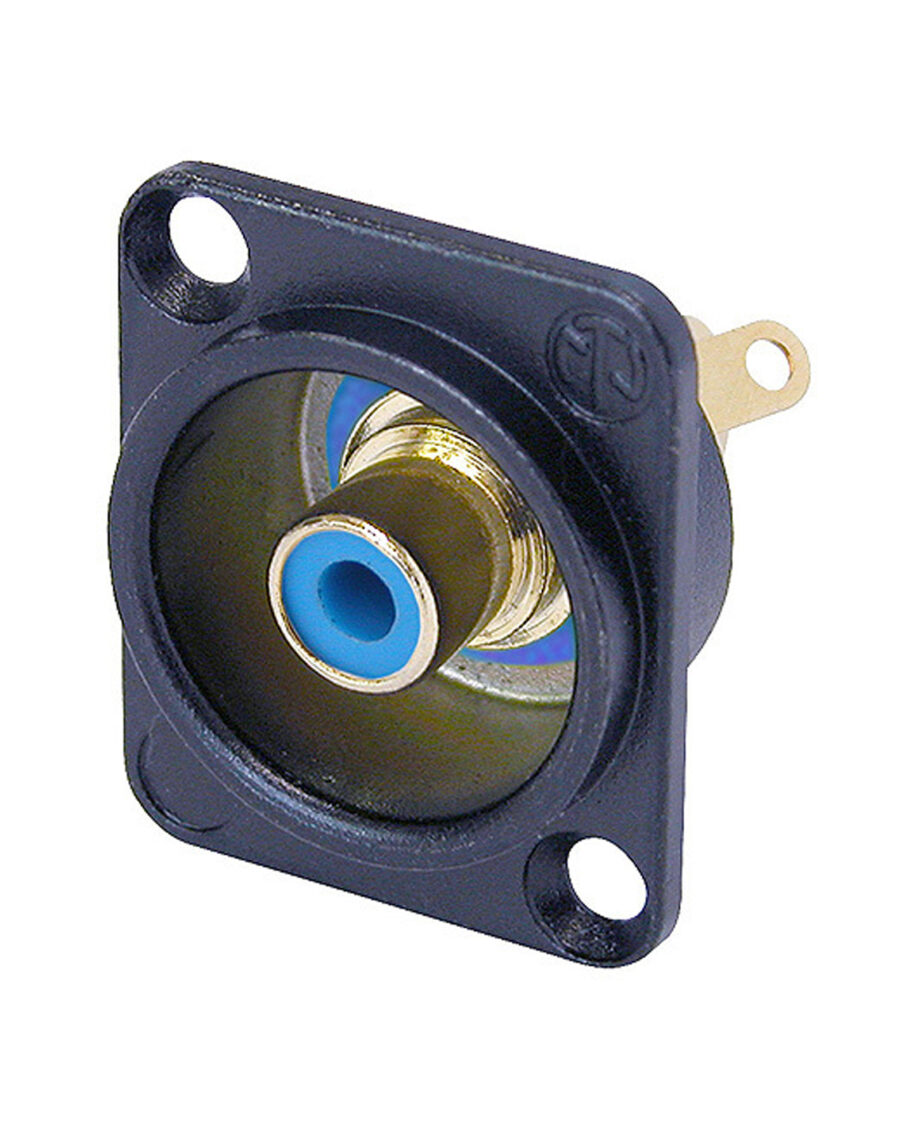 Neutrik Nf2d B Recessed Rca Socket Black Shell, Coloured Insulators Blue