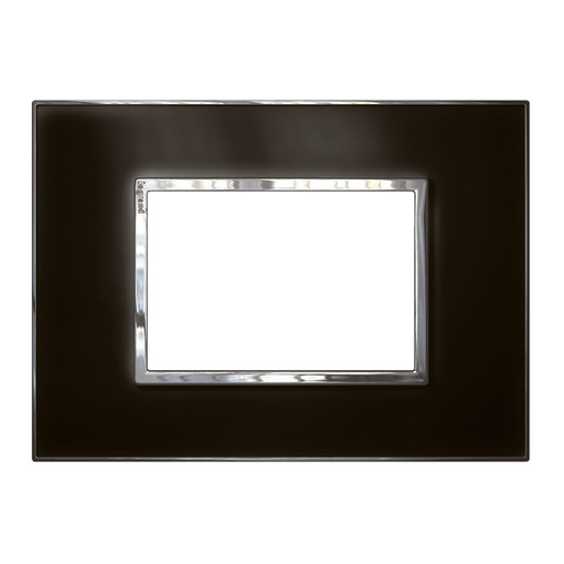 Legrand 575273 Arteor Square Plate 3 Module Mirror Black