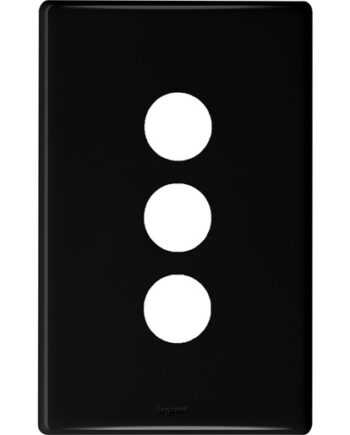 Legrand ED770/3PLBL Excel Life Dedicated Cover Plate 3Gang Black