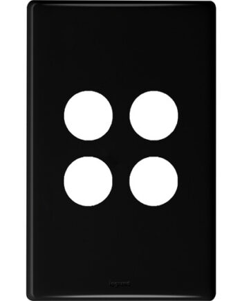 Legrand ED770/4PLBL Excel Life Dedicated Cover Plate 4Way Black