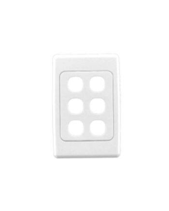 Clipsal 2036VH-WE 2000 Grid & Cover Plate 6Gang White