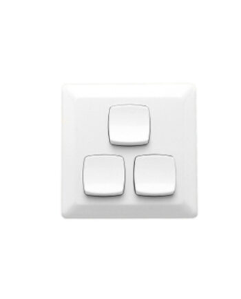 Clipsal P2033/2VA-WE Prestige Switch Triple 10A 116 x 116mm White