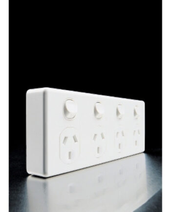 Clipsal C2015D4-WE Switch Socket 10A 4Gang DP Horiz Shutters White