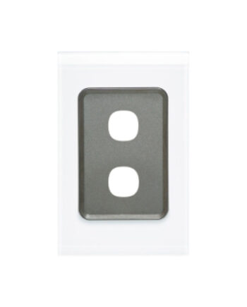 Clipsal 4032VH-PW Saturn Grid & Plate 2Gang Pure White