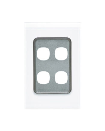 Clipsal 4034VH-PW Saturn Grid & Plate 4Gang Pure White