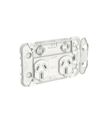 PDL Iconic Series PDL395/15G Iconic Sw Socket 15A Grid Only Double Horiz