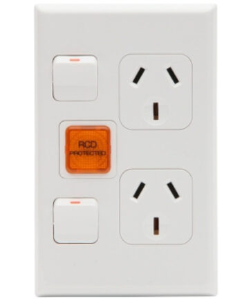 PDL692PWH Sw Socket 10A Double Vert RCD On Indicator White