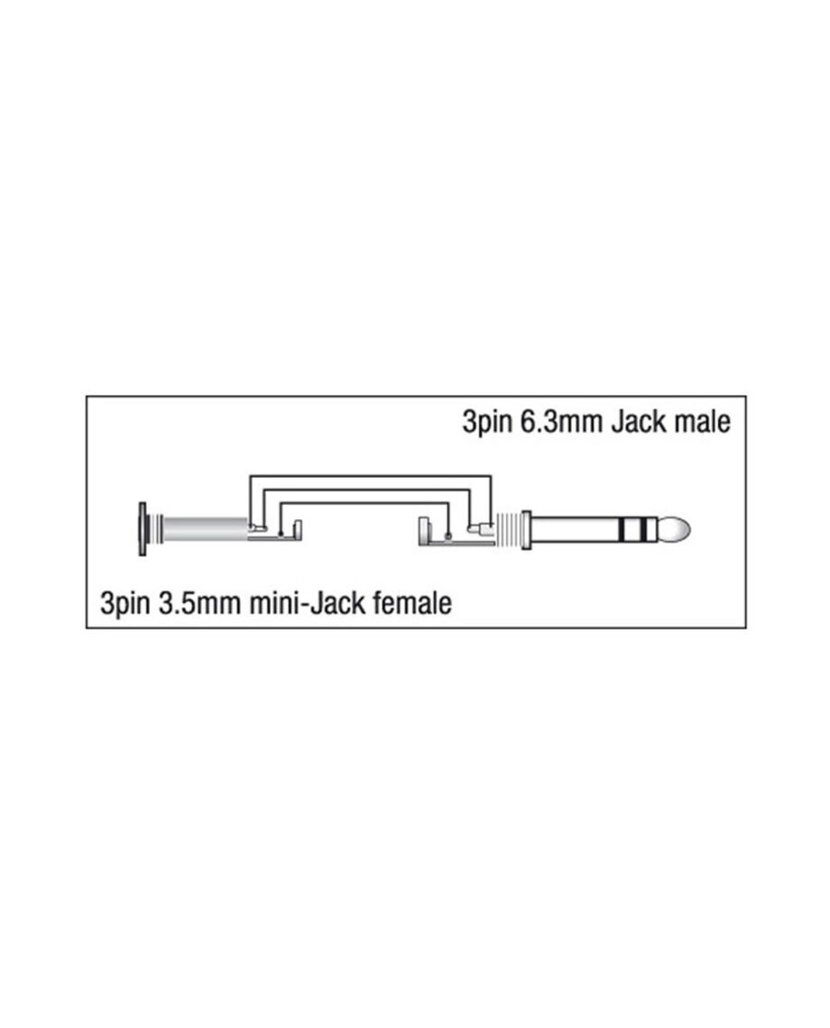 Stereo Male Jack Dap Xga39 6.3mm To Female Mini Jack 3.5mm Adapter Right Angled 2