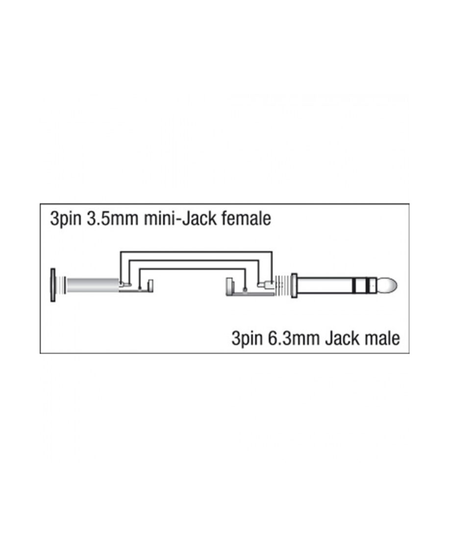 Stereo Male Jack Dap Xga39 6.3mm To Female Mini Jack 3.5mm Adapter Right Angled 3