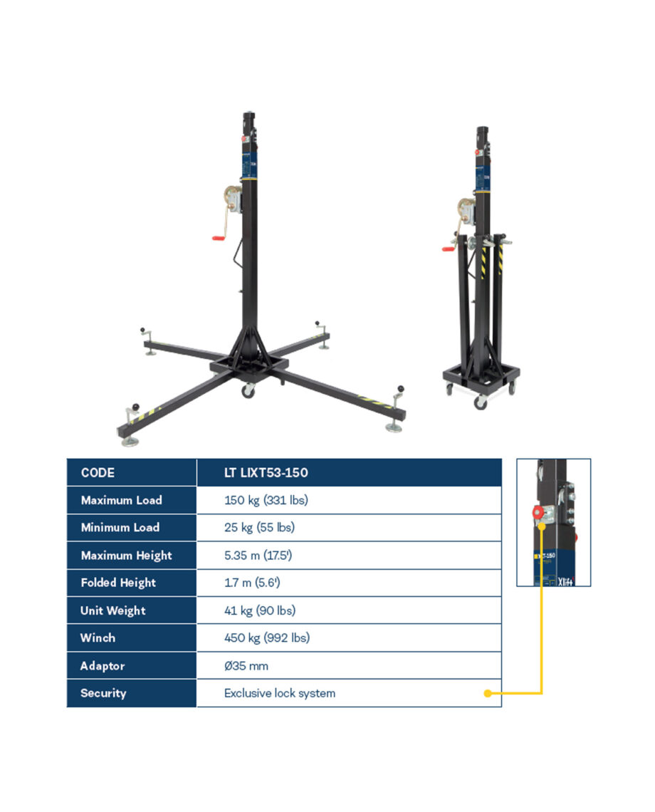 Xlift Xlt 150 Telescopic Lift Stand 150kg:5.35m 1